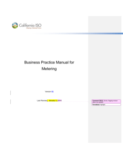 Business Practice Manual for Metering  Version
