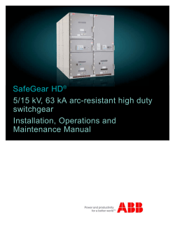 SafeGear HD 5/15 kV, 63 kA arc-resistant high duty switchgear