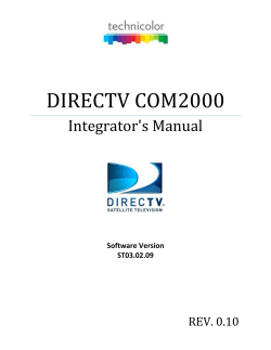 DIRECTV COM2000  Integrator's Manual REV. 0.10