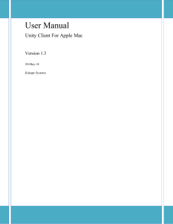User Manual Unity Client For Apple Mac Version 1.3