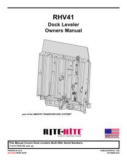 RHV41 Dock Leveler Owners Manual