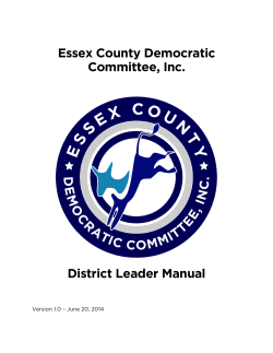 Essex County Democratic Committee, Inc. District Leader Manual