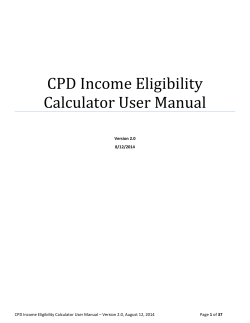 CPD Income Eligibility Calculator User Manual