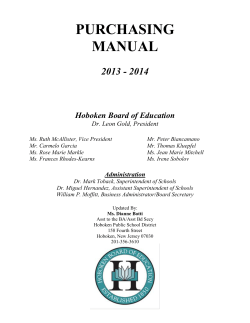 PURCHASING MANUAL 2013 - 2014 Hoboken Board of Education