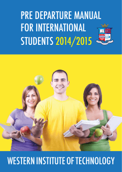 PRE DEPARTURE MANUAL FOR INTERNATIONAL STUDENTS 2014/2015