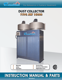 INSTRUCTION MANUAL &amp; PARTS DUST COLLECTOR AW 16000