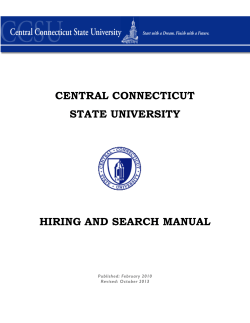 CENTRAL CONNECTICUT STATE UNIVERSITY HIRING AND SEARCH MANUAL