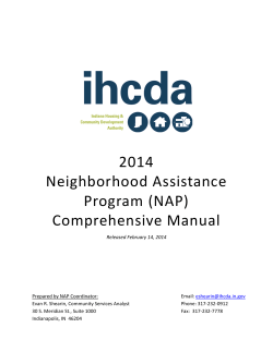 2014 Neighborhood Assistance Program (NAP)