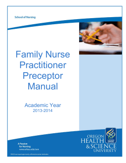 Family Nurse Practitioner Preceptor Manual
