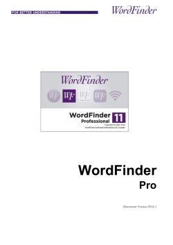 WordFinder Pro  Document Version 2014-1