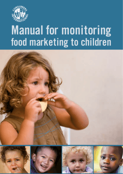 Manual for monitoring food marketing to children