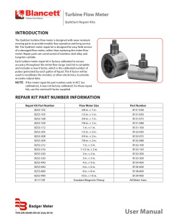 Turbine Flow Meter INTRODUCTION QuikSert Repair Kits