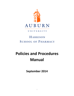 Policies and Procedures Manual September 2014