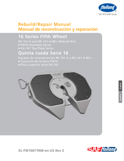 Rebuild/Repair Manual Manual de reconstrucción y reparación 16 Series Fifth Wheel
