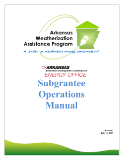 Subgrantee Operations Manual