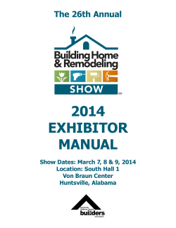 2014 EXHIBITOR MANUAL The 26th Annual