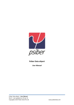Psiber Data eXport User Manual  Rev.0 – Last updated on 29-Jan-14