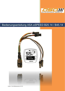 Bedienungsanleitung ASA eSPEED B25.14 / B45.14