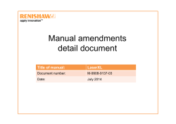 Manual amendments detail document Title of manual: LaserXL