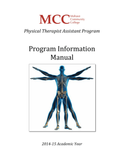 Program Information Manual Physical Therapist Assistant Program