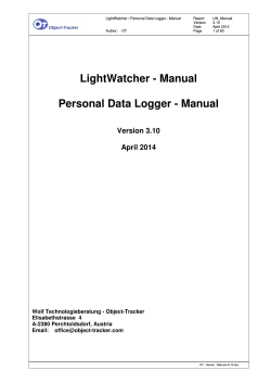 LightWatcher / Personal Data Logger - Manual Report LW_Manual