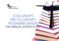 SCHOLARSHIPS AND FELLOWSHIPS PROGRAMME MANUAL FOR FINANCIAL SUPPORT IN 2012