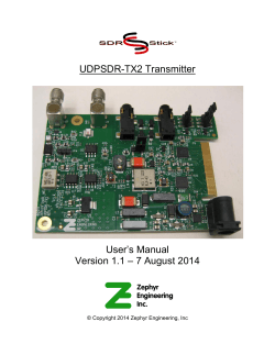UDPSDR-TX2 Transmitter  User’s Manual – 7 August 2014