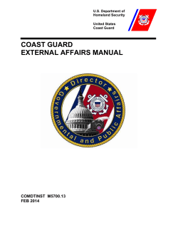 COAST GUARD EXTERNAL AFFAIRS MANUAL  COMDTINST  M5700.13