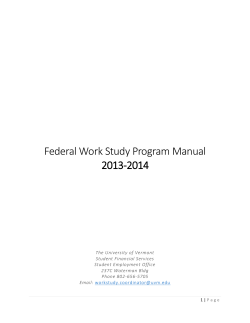 Federal Work Study Program Manual 2013-2014