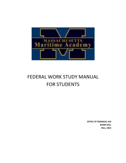 FEDERAL WORK STUDY MANUAL FOR STUDENTS  OFFICE OF FINANCIAL AID