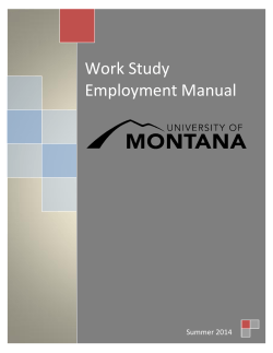 Work Study Employment Manual