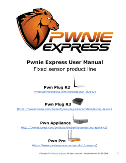 Pwnie Express User Manual Fixed sensor product line Pwn Plug R2