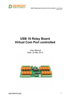 USB 16 Relay Board Virtual Com Port controlled User Manual