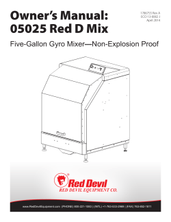 Owner’s Manual: 05025 Red D Mix — 1786755 Rev A