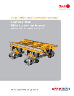 Installation and Operation Manual CBX40/CB-4000 Slider Suspension Systems XL-AS11011OM-en-US Rev F