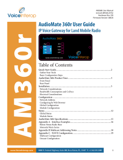 AudioMate 360r User Guide IP Voice Gateway for Land Mobile Radio