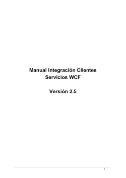 Manual Integración Clientes Servicios WCF Versión 2.5