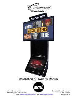 Installation &amp; Owner’s Manual  Video Jukebox