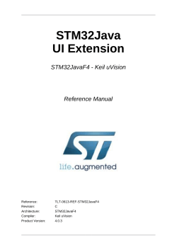 STM32Java UI Extension STM32JavaF4 - Keil uVision Reference Manual