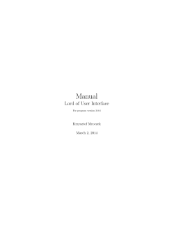 Manual Lord of User Interface Krzysztof Mroczek March 2, 2014