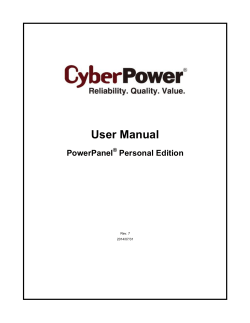 User Manual PowerPanel Personal Edition PowerPanel Personal Edition User Manual