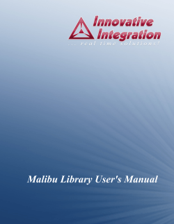Malibu Library User's Manual