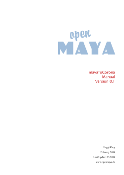 mayaToCorona Manual Version 0.1 Haggi Krey