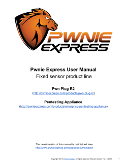 Pwnie Express User Manual Fixed sensor product line Pwn Plug R2 Pentesting Appliance