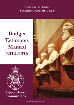 Budget Estimates Manual 2014-2015