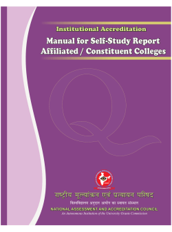 Manual for Self-Study Report Affiliated / Constituent Colleges Institutional Accreditation