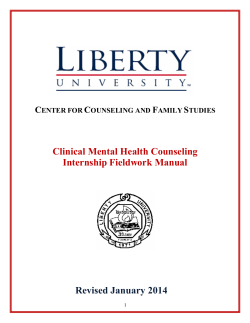 Clinical Mental Health Counseling Internship Fieldwork Manual  January 2014