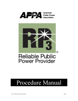 Procedure Manual  2012 APPA RP Page 1