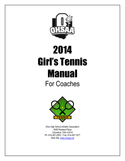 2014 Girl’s Tennis Manual For Coaches