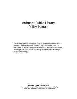 Ardmore Public Library Policy Manual